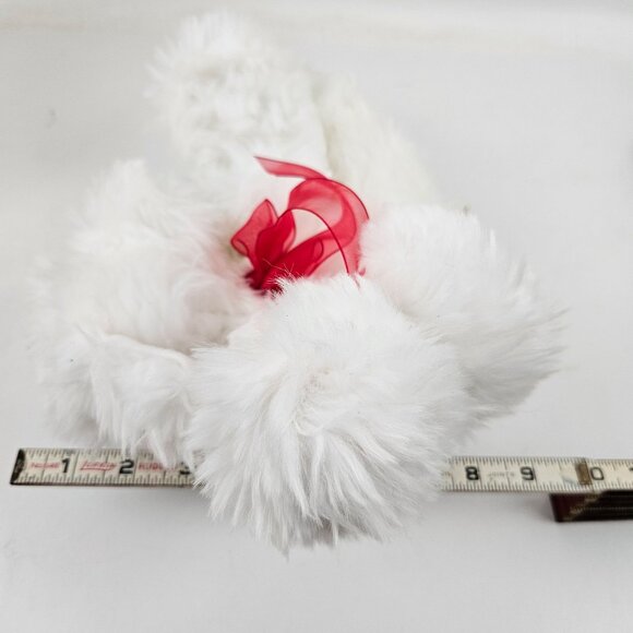 DanDee Plush Puppy Dog White Red Ribbon Valentine's Day Gift Stuffed Animal Toy - Picture 10 of 10